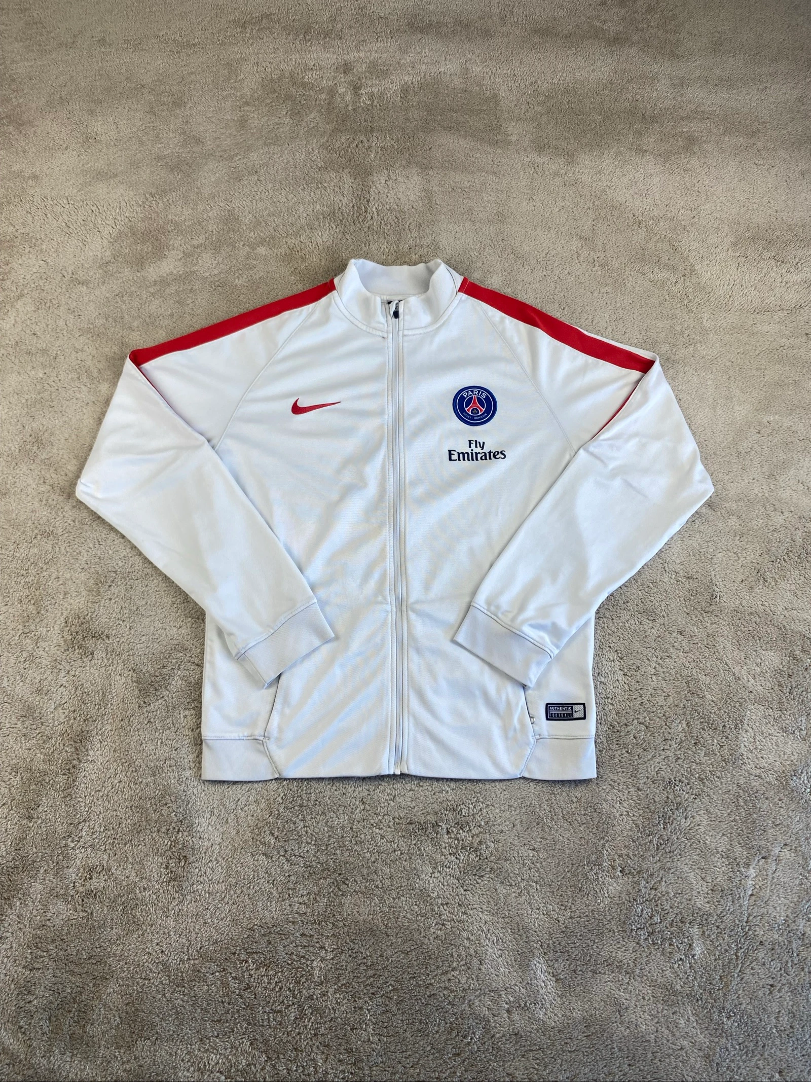 Nike PSG Jaqueta Esportiva Dri-FIT Branca Vermelha Tamanho XL Juvenil – photo 2